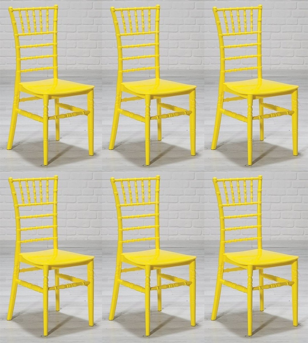 Designer Acryl Stuhl Set Gelb 40 x 46 x H. 92,5 cm - Esszimmerstühle - Acryl Esszimmer Möbel