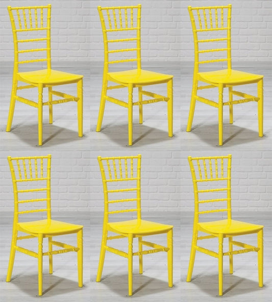 Designer Acryl Stuhl Set Gelb 40 x 46 x H. 92,5 cm - Esszimmerstühle - Acryl Esszimmer Möbel