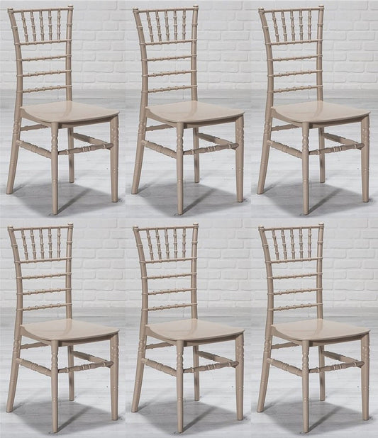 Designer Acryl Stuhl Set Cappuccino 40 x 46 x H. 92,5 cm - Esszimmerstühle - Acryl Esszimmer Möbel