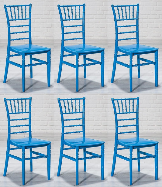 Designer Acryl Stuhl Set Blau 40 x 46 x H. 92,5 cm - Esszimmerstühle - Acryl Esszimmer Möbel