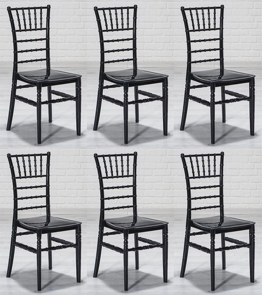 Designer Acryl Stuhl Set Schwarz 40 x 46 x H. 92,5 cm - Esszimmerstühle - Acryl Esszimmer Möbel