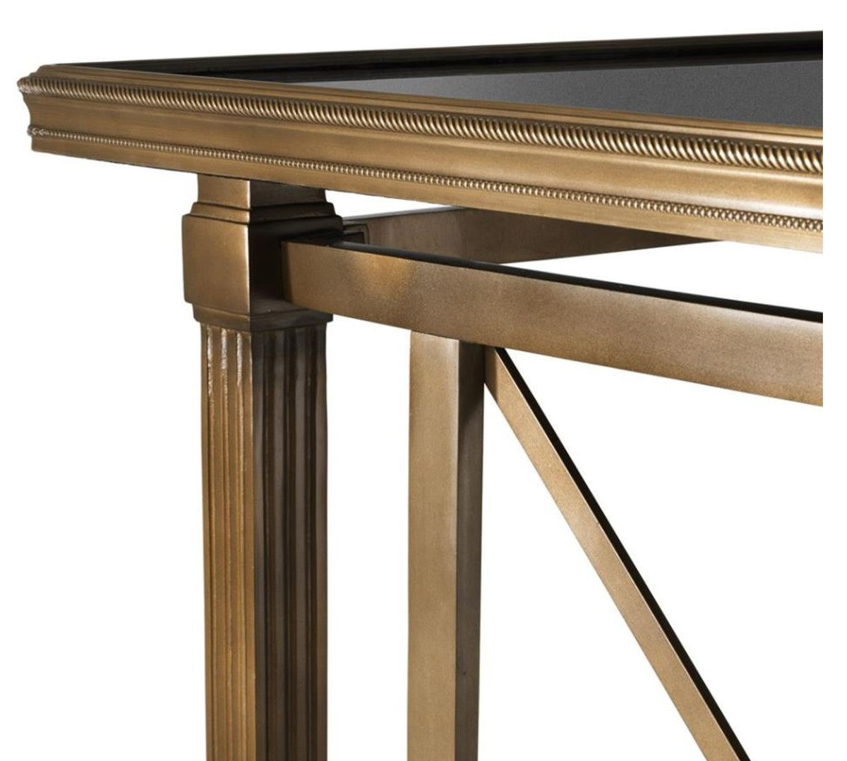 Designer Beistelltisch mit schwarzer Granitplatte 86 x 51,5 x H. 81,5 cm - Luxus Kollektion