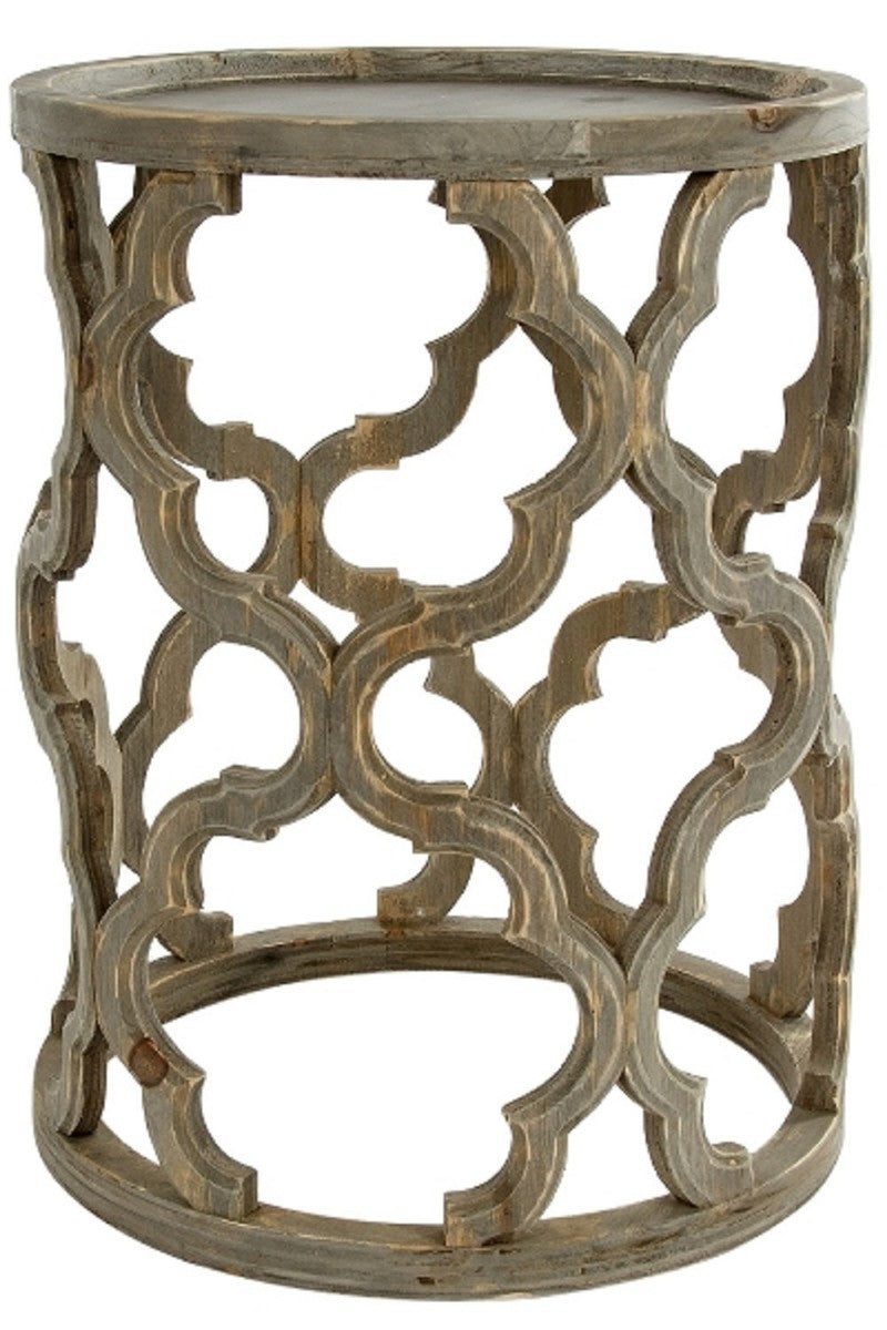 Designer Beistelltisch Braun Ø 40 x H. 54 cm - Moderner Runder Holztisch