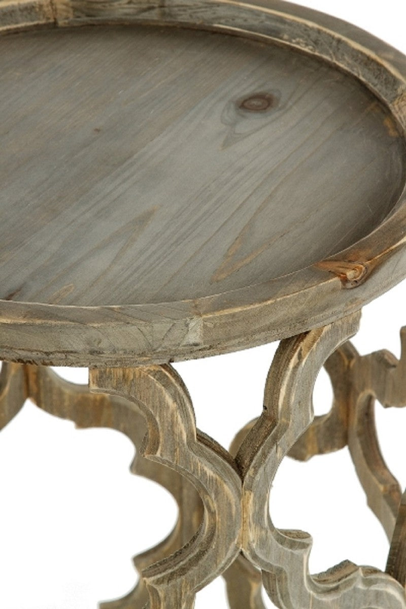 Designer Beistelltisch Braun Ø 40 x H. 54 cm - Moderner Runder Holztisch