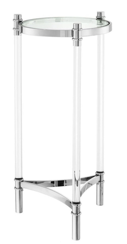 Designer Beistelltisch Silber 41 x H. 90,5 cm - Luxus Beistelltisch