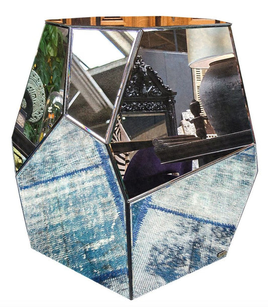 Designer Beistelltisch mit antikem Spiegelglas 65 x 50 x H. 60 cm - Designer Kollektion