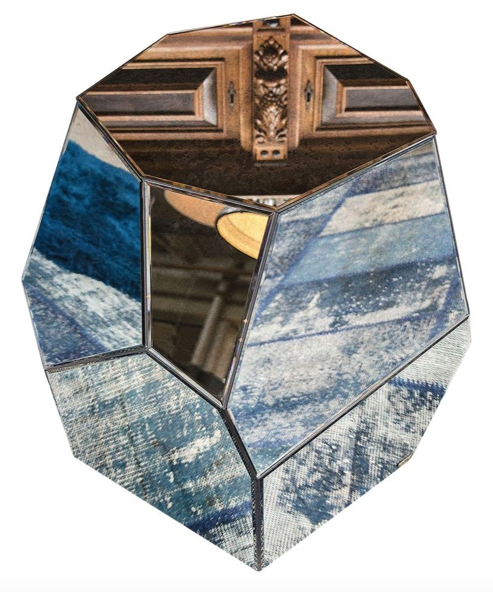 Designer Beistelltisch mit antikem Spiegelglas 65 x 50 x H. 60 cm - Designer Kollektion