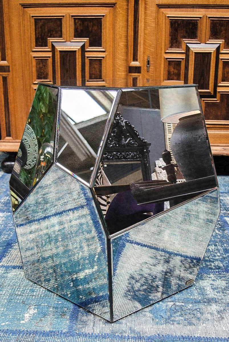 Designer Beistelltisch mit antikem Spiegelglas 65 x 50 x H. 60 cm - Designer Kollektion