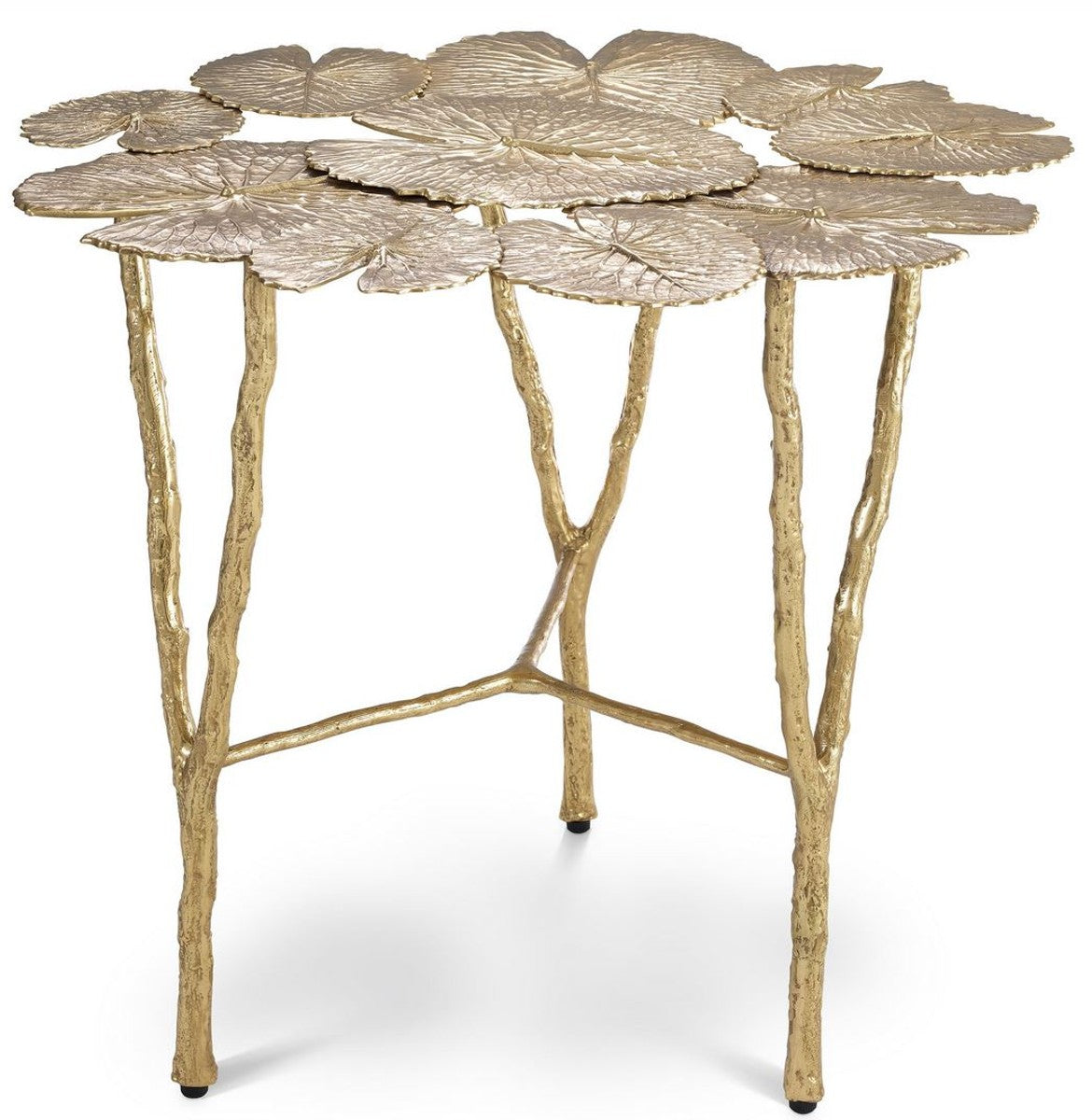 Designer Messing Beistelltisch Gold Ø 57,5 x H. 51,5 cm - Wohnzimmer Möbel - Hotel Möbel - Luxus Qualität