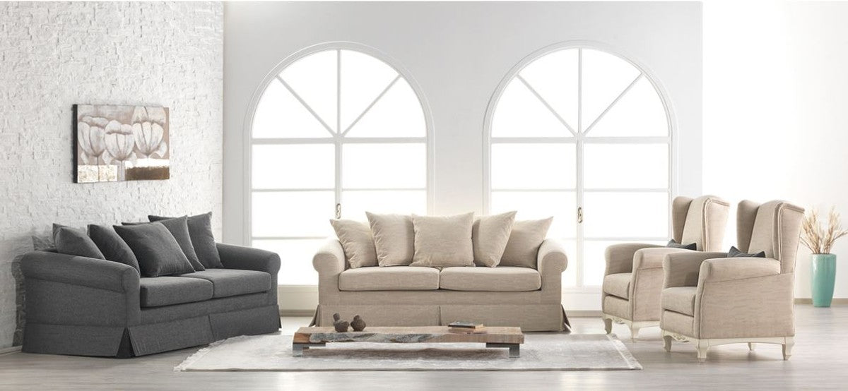 Designer Bergere Sessel Marbella Creme - Hotel Möbel