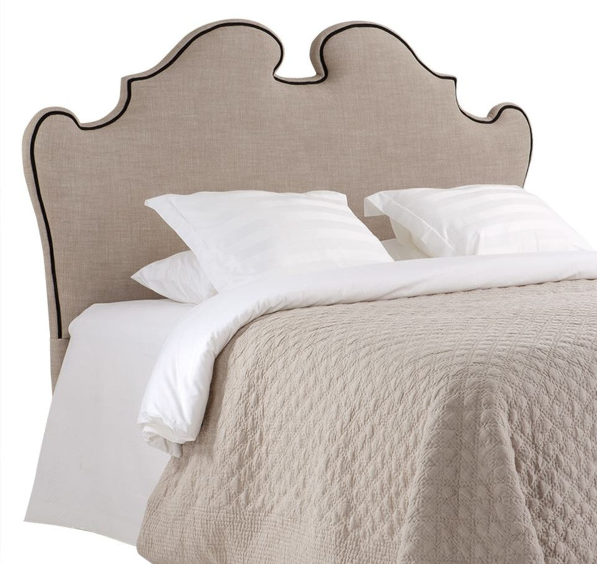 Designer Bett-Kopfteil Beige 200 x H. 144 cm - Luxus Qualität