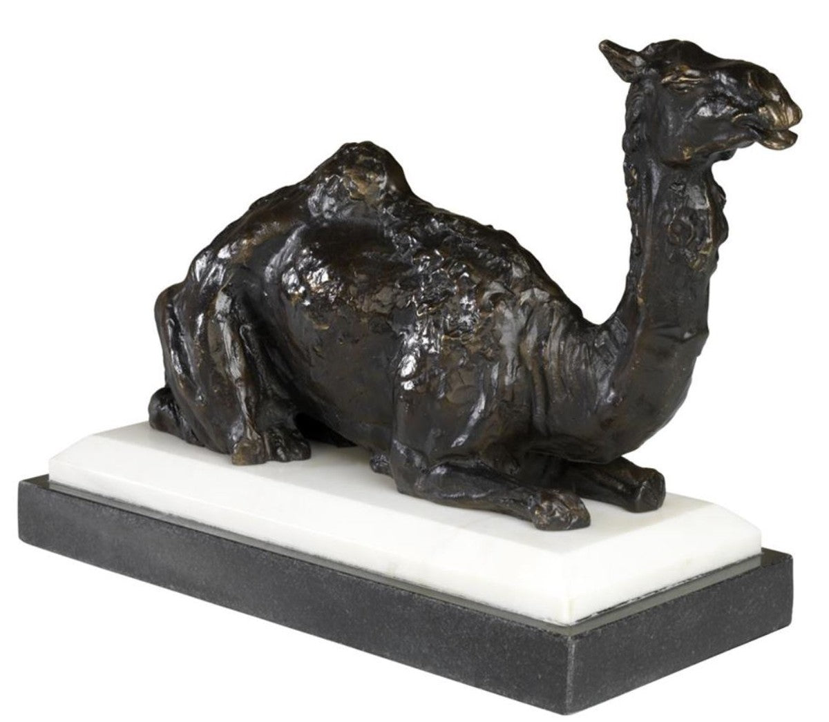 Designer Bronzefigur Kamel auf Sockel 37 x 15 x H. 24 cm - Edel & Prunkvoll