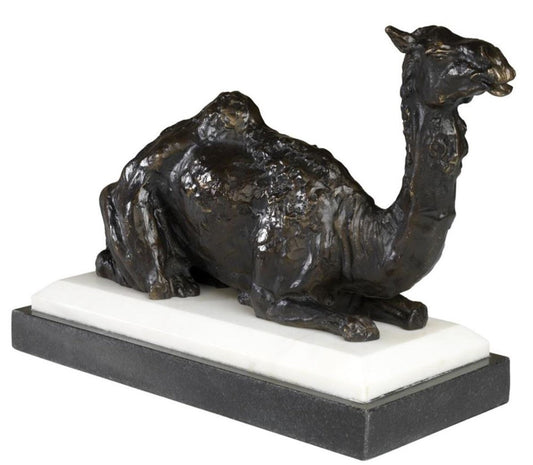 Designer Bronzefigur Kamel auf Sockel 37 x 15 x H. 24 cm - Edel & Prunkvoll