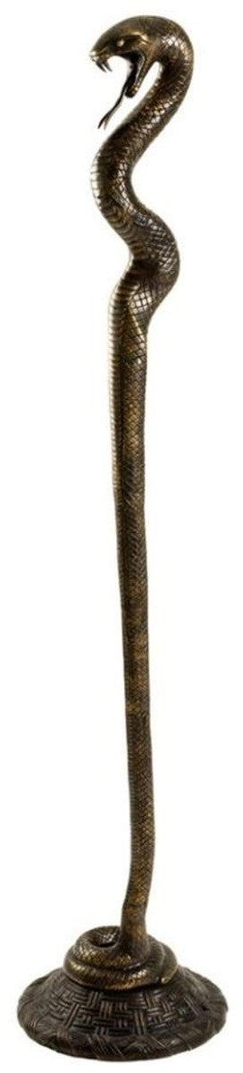 Designer Bronzefigur Viper 33 x H. 149 cm - Luxus Dekoration