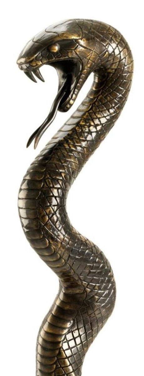 Designer Bronzefigur Viper 33 x H. 149 cm - Luxus Dekoration