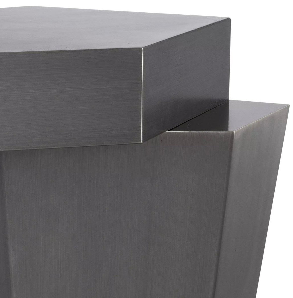 Designer Couchtisch Grau 82 x 52 x H. 45 cm - Wohnzimmertisch mit gebürsteter Oberfläche - Wohnzimmer Möbel - Luxus Qualität