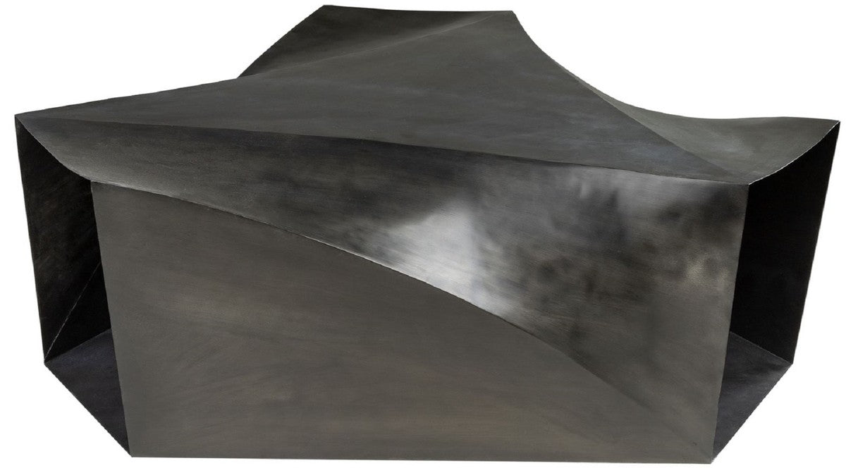 Designer Stahl Couchtisch Dunkelgrau 107 x 120 x H. 41 cm - Wohnzimmertisch - Designer Wohnzimmer Möbel