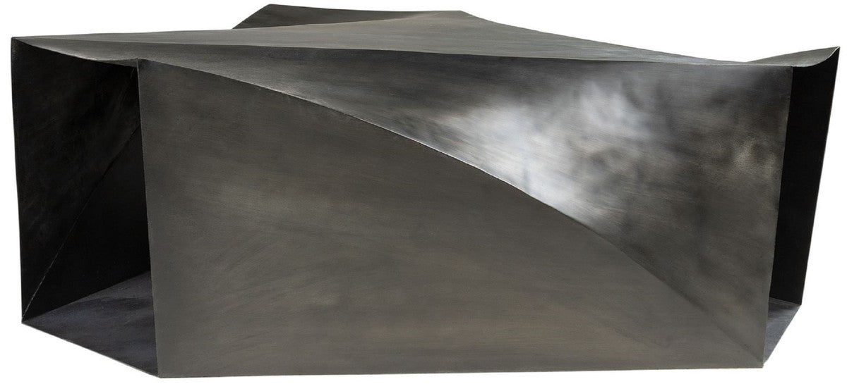 Designer Stahl Couchtisch Dunkelgrau 107 x 120 x H. 41 cm - Wohnzimmertisch - Designer Wohnzimmer Möbel