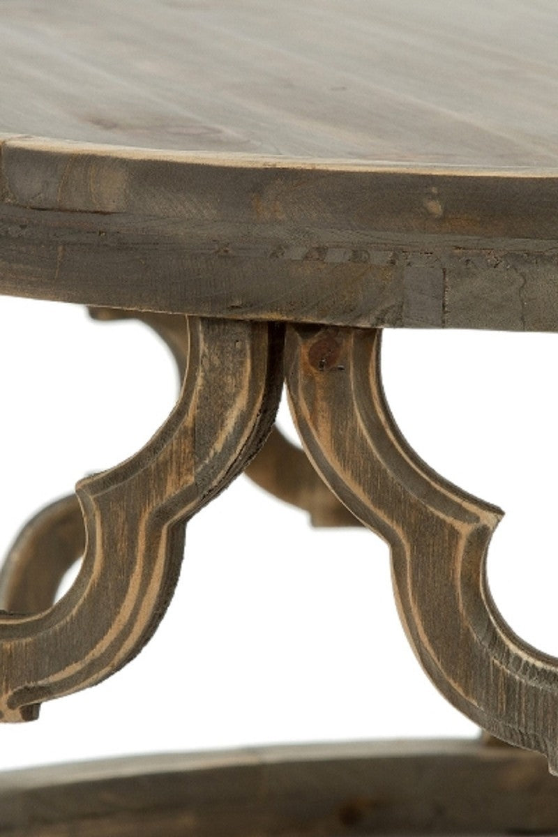 Designer Couchtisch Braun Ø 80 x H. 37 cm - Moderner Runder Holz Wohnzimmertisch