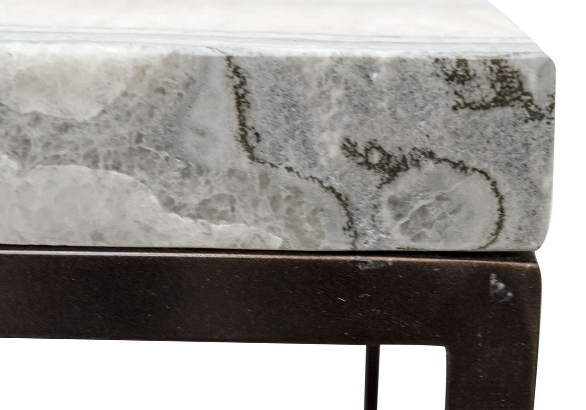 Luxus Wohnzimmertisch mit Naturstein Tischplatte 80 x 50 x H. 40 cm - Luxus Couchtisch