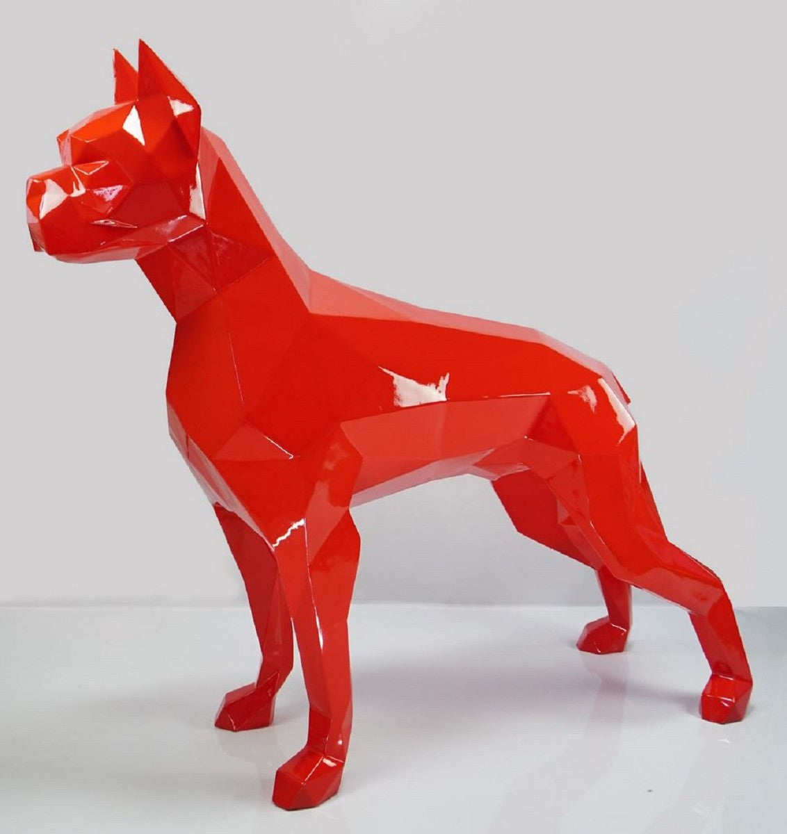 XXL Deko Skulptur Boxer Hund Rot 190 cm - Riesige Garten Figur
