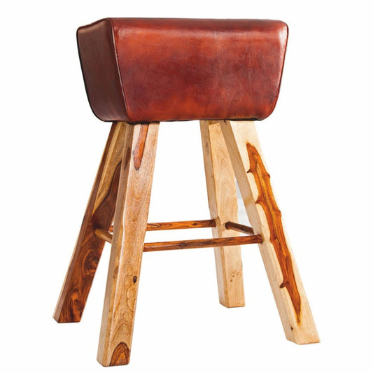 Designer Echtleder Barstuhl Braun - Barhocker - Möbel Restaurant Hotel