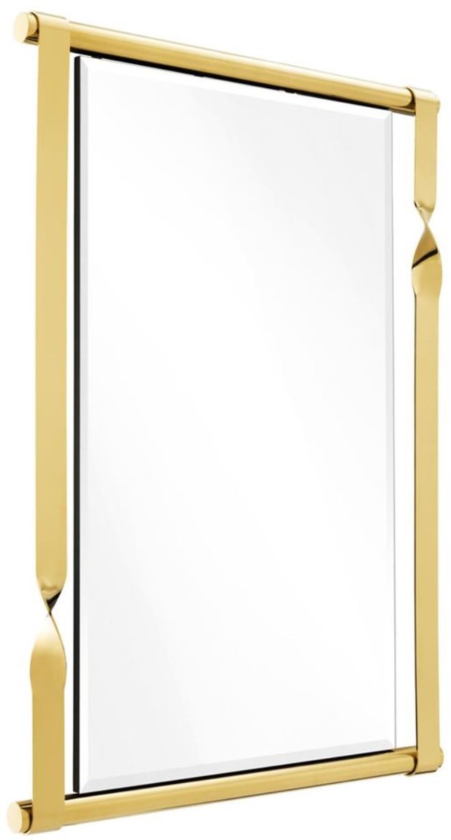 Designer Edelstahl Spiegel / Wandspiegel Gold 95 x 9 x H. 134 cm - Designermöbel