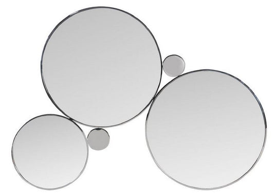 Designer Wandspiegel Silber 167 x H. 121 cm - Edelstahl Spiegel - Luxus Wohnzimmer Spiegel