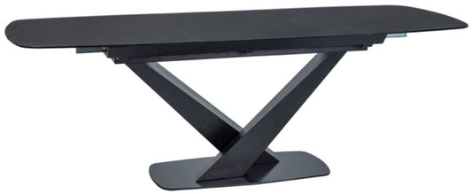 Designer Esstisch mit Glasplatte 160-220 x 90 x H. 75 cm - Verschiedene Farben - Moderner Ausziehbarer Küchentisch - Designer Esszimmer Möbel