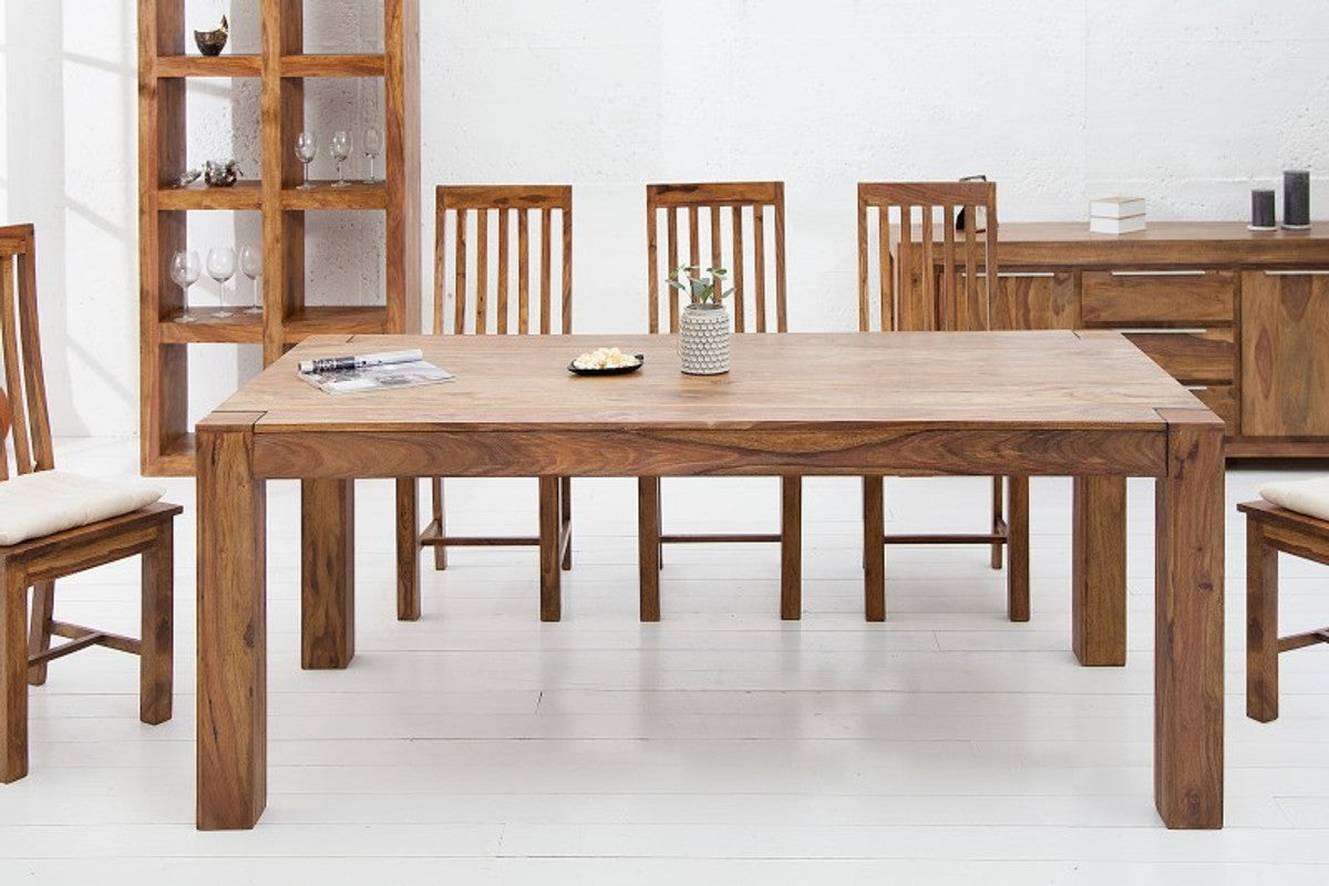 Designer Esstisch 160cm Massivholz Sheesham - Restaurant Möbel - schwere Ausführung