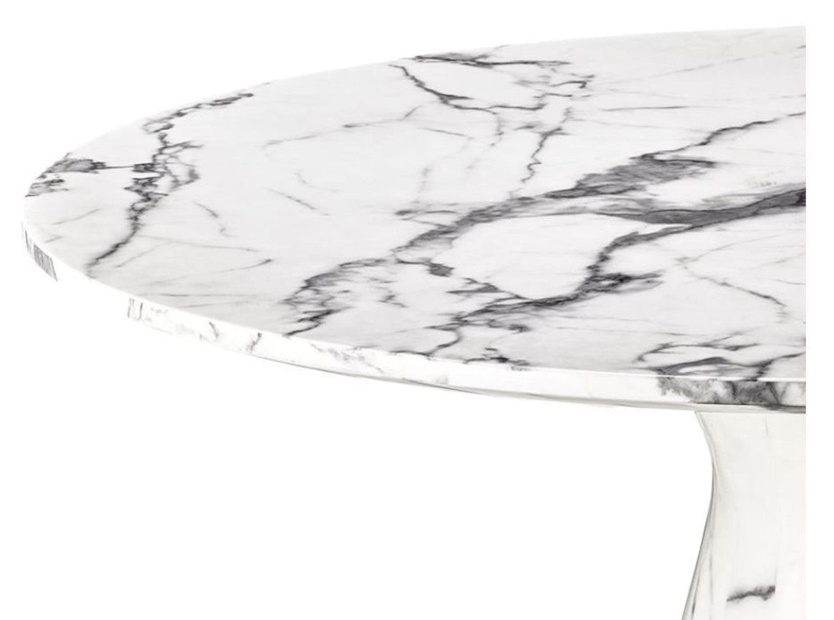 Designer Esstisch Weiß 119,5 x H. 75 cm - Luxus Edition