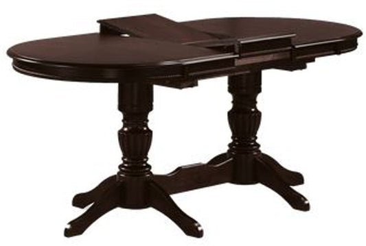 Jugendstil Esstisch Dunkelbraun 150-185 x 90 x H. 75 cm - Ovaler ausziehbarer Massivholz Küchentisch - Esszimmer Möbel