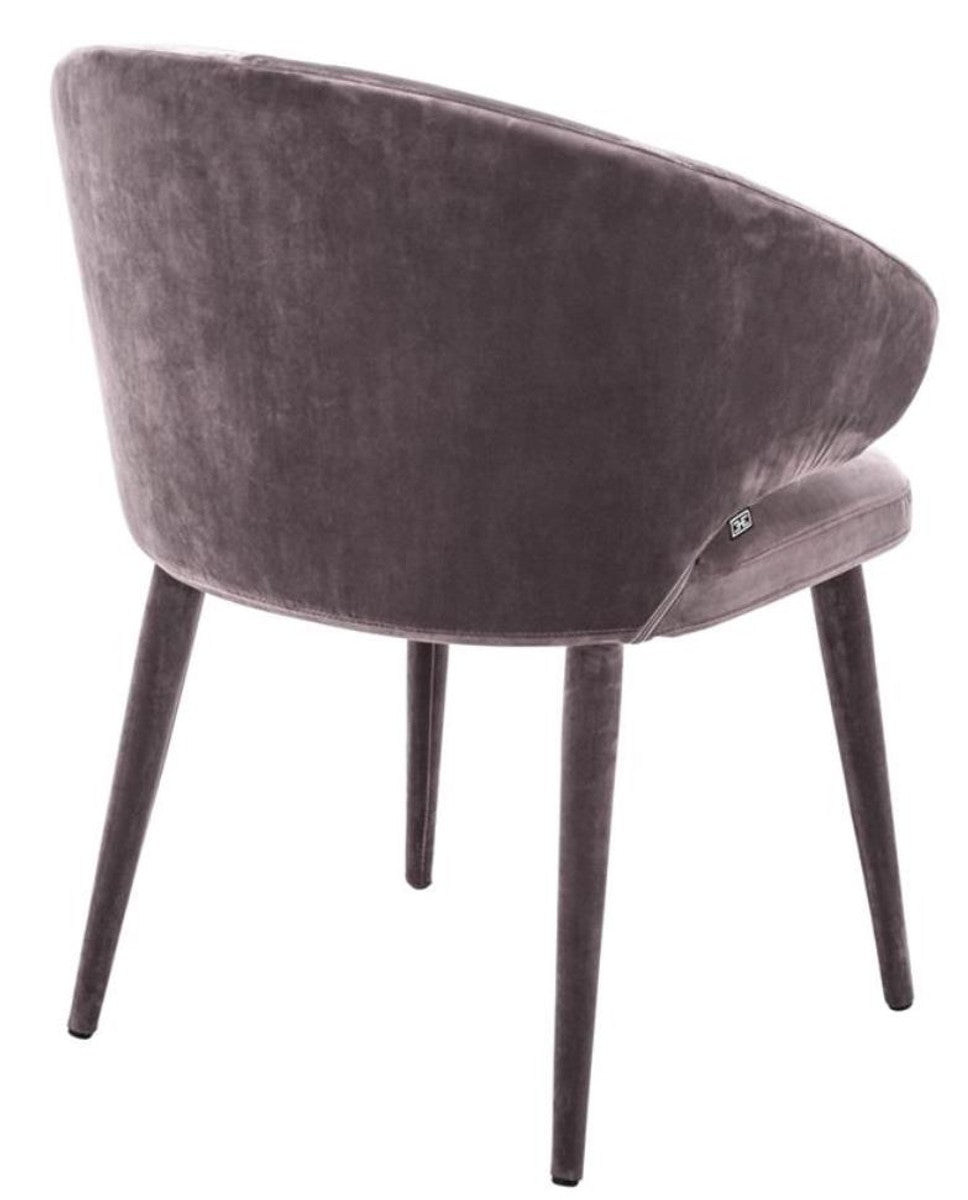 Designer Esszimmerstuhl Taupe 62 x 55 x H. 79 cm - Luxus Möbel