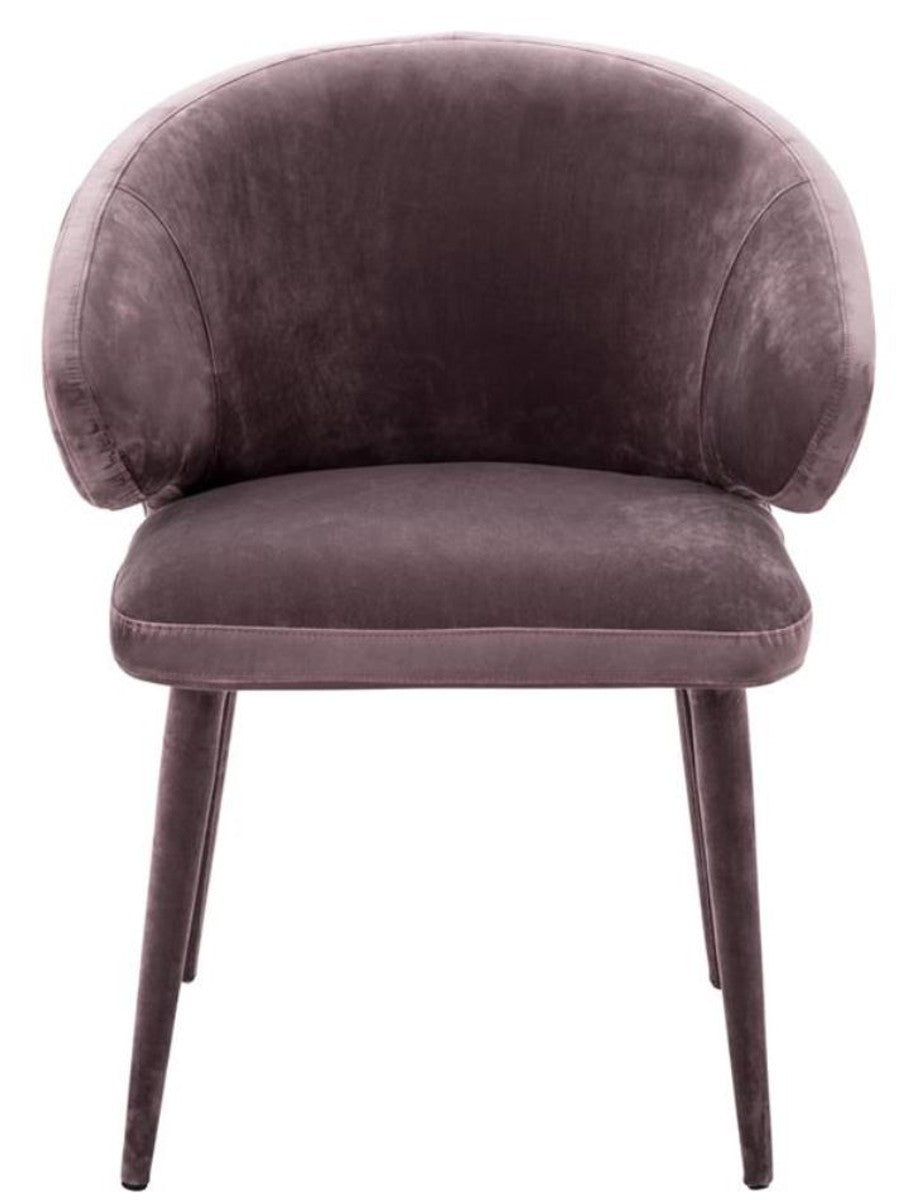 Designer Esszimmerstuhl Taupe 62 x 55 x H. 79 cm - Luxus Möbel