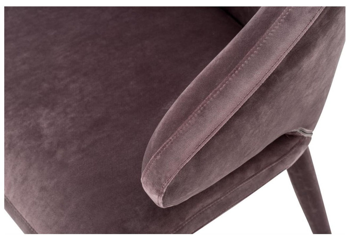 Designer Esszimmerstuhl Taupe 62 x 55 x H. 79 cm - Luxus Möbel