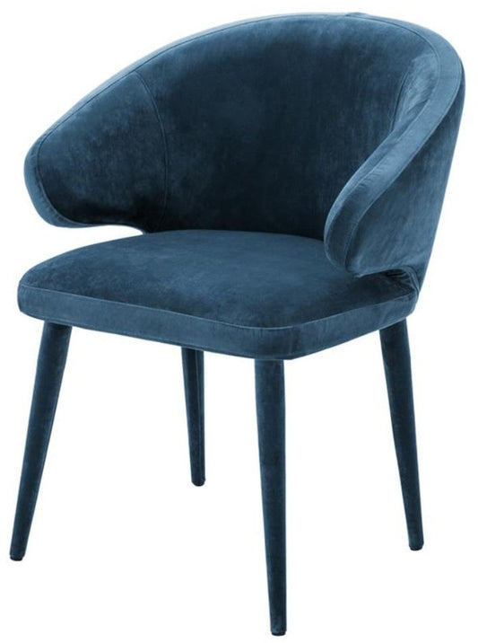 Designer Esszimmerstuhl Blau 62 x 55 x H. 79 cm - Luxus Möbel