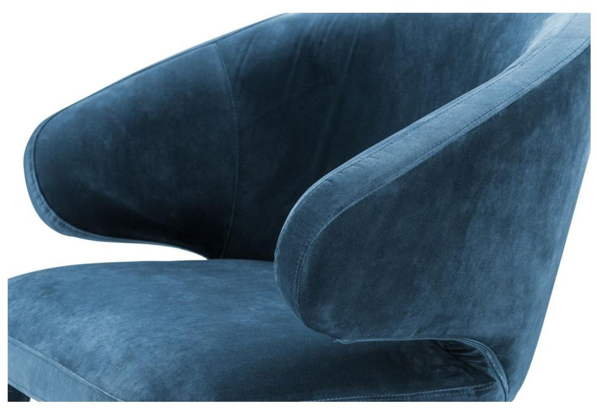 Designer Esszimmerstuhl Blau 62 x 55 x H. 79 cm - Luxus Möbel