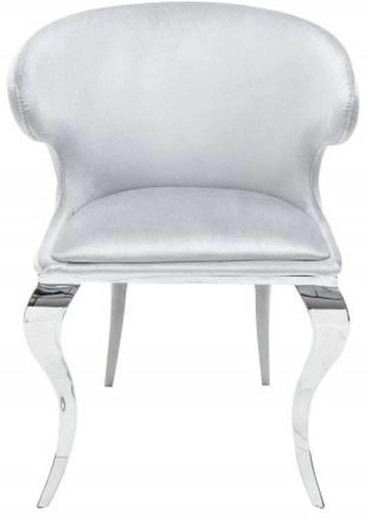 Designer Esszimmerstuhl Samt / Grau 61 x 60 x H.79 cm - Esszimmermöbel