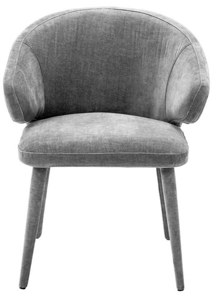 Designer Esszimmerstuhl Grau 62 x 55 x H. 79 cm - Luxus Möbel