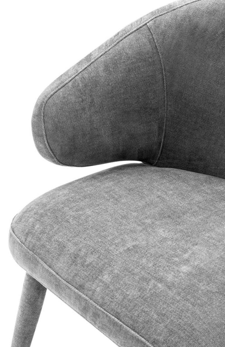 Designer Esszimmerstuhl Grau 62 x 55 x H. 79 cm - Luxus Möbel