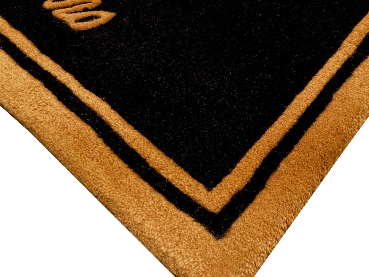 Designer Fußmatte Schwarz / Gold 80 x 50 cm - Elegante Schmutzfangmatte - Deko Accessoires