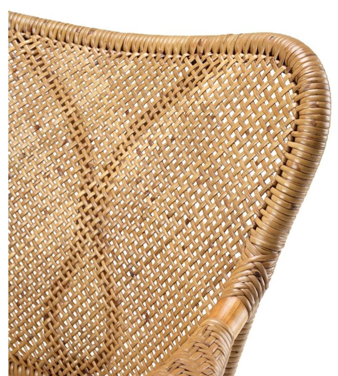 Designer Gartenstuhl mit Armlehnen hellbraun - Luxus Gartenmöbel