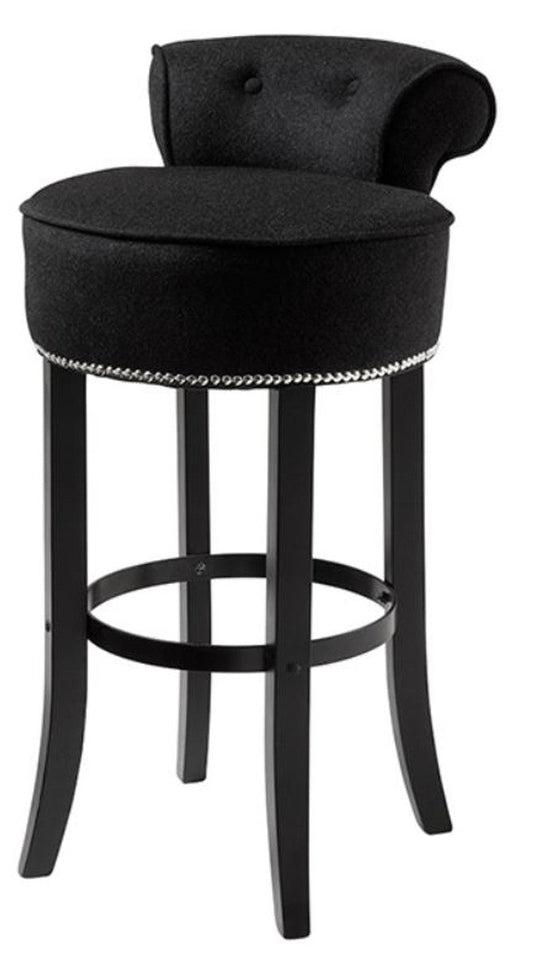 Barstuhl Schwarz 46 x 50 x H. 91 cm - Luxus Barhocker