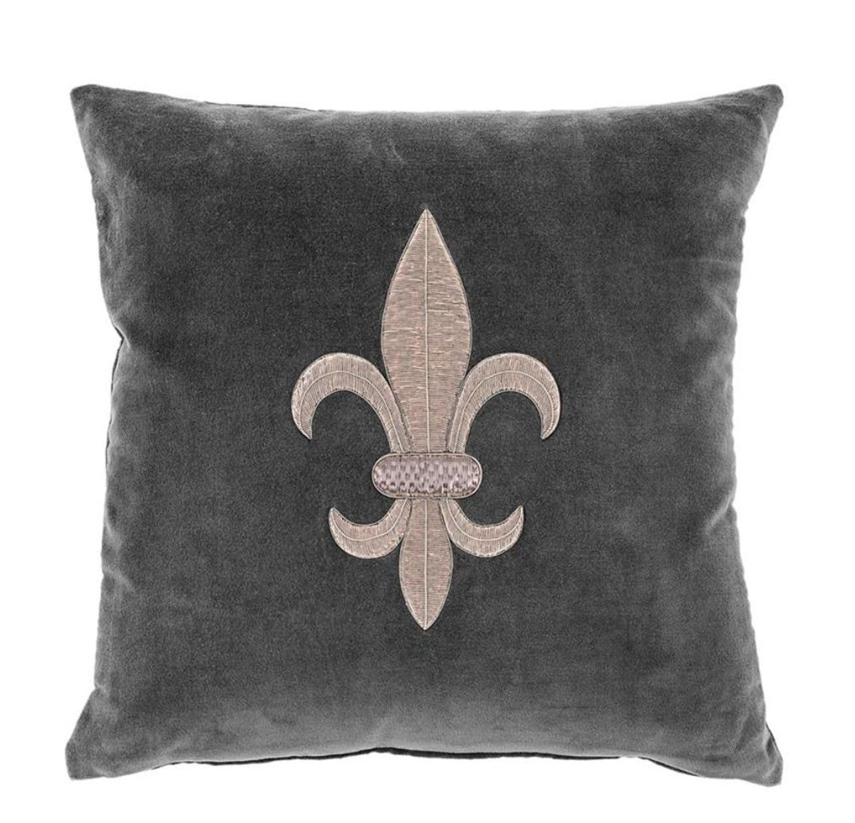 Wohnzimmer Zierkissen Grau / Silber 50 x 50 cm - Luxus Kissen