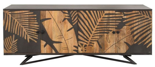 Designer Kommode Sideboard 175 x 45 x H.75cm Fernsehschrank - Handgefertigt aus massivem Mangoholz!