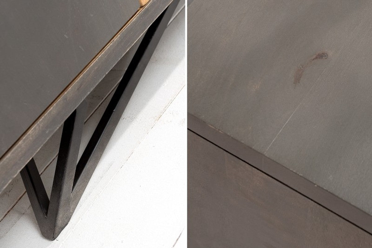 Designer Kommode Sideboard 175 x 45 x H.75cm Fernsehschrank - Handgefertigt aus massivem Mangoholz!