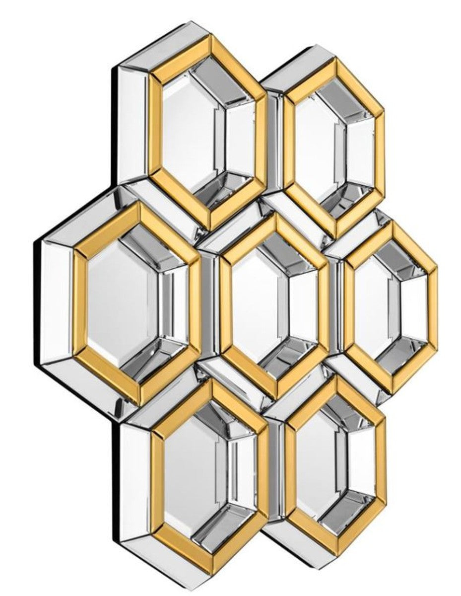 Designer Spiegel Gold 100 x H 103 cm - Luxus Wandspiegel