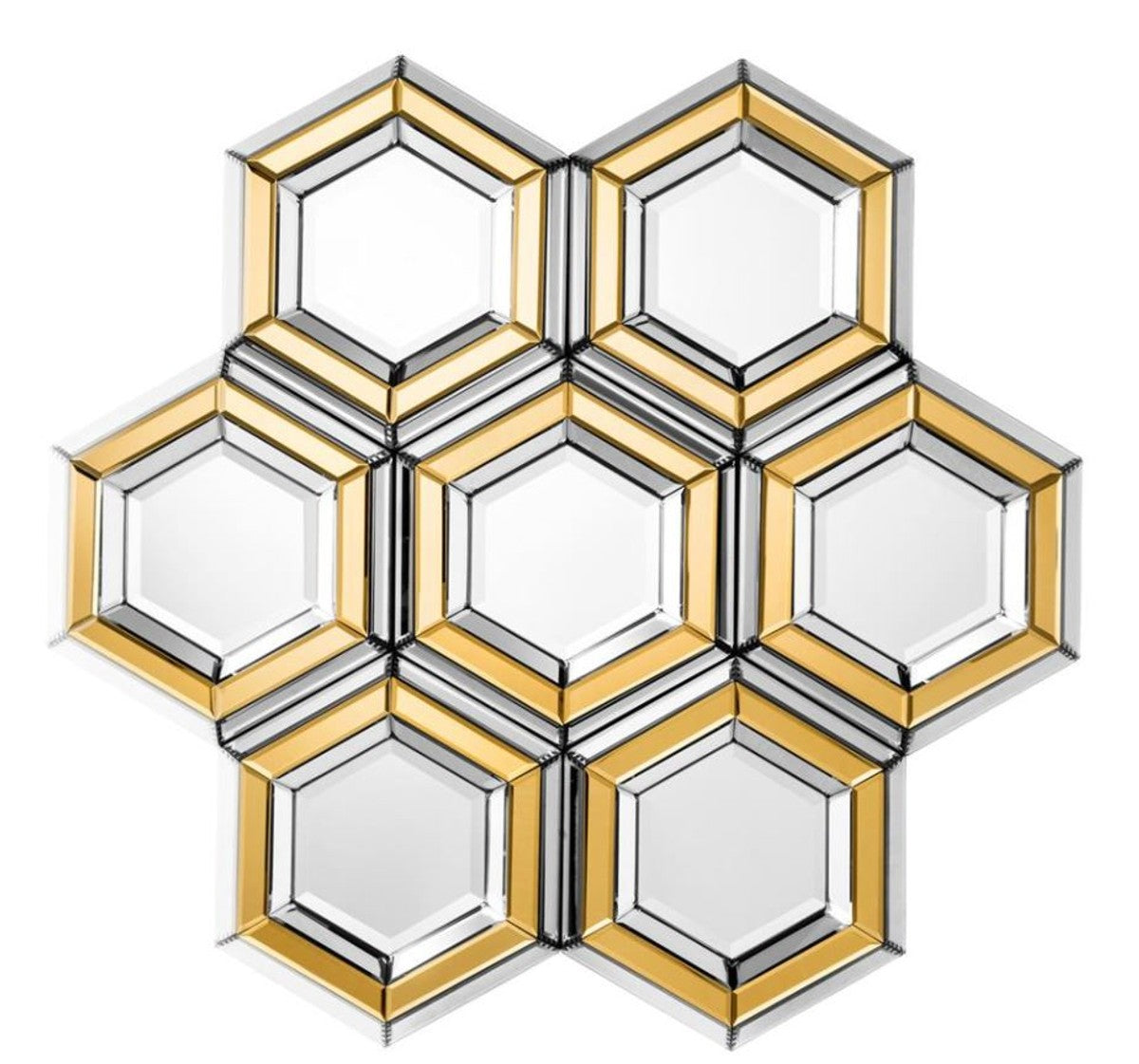 Designer Spiegel Gold 100 x H 103 cm - Luxus Wandspiegel