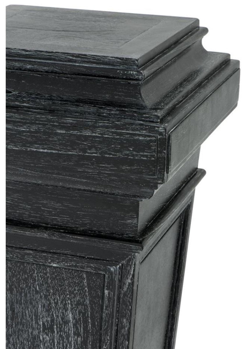 Designer Säule / Beistelltisch 38 x 38 x H. 114 cm - Luxus Möbel Grau