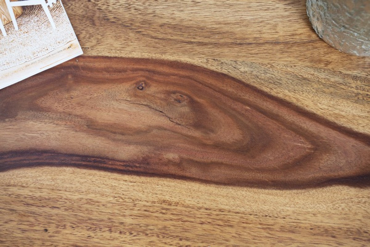 Designer Massivholz Couchtisch Natur 120 x H. 40 cm - Salon Wohnzimmer Tisch